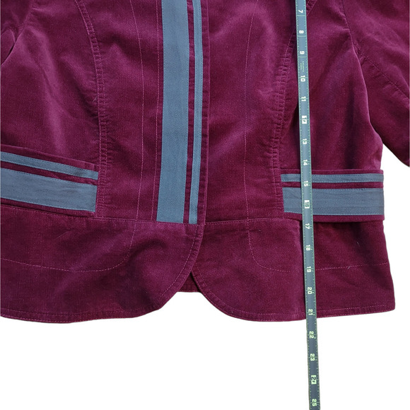 Women's Burgundy Jacket with Gray Accents - Picture 4 of 6